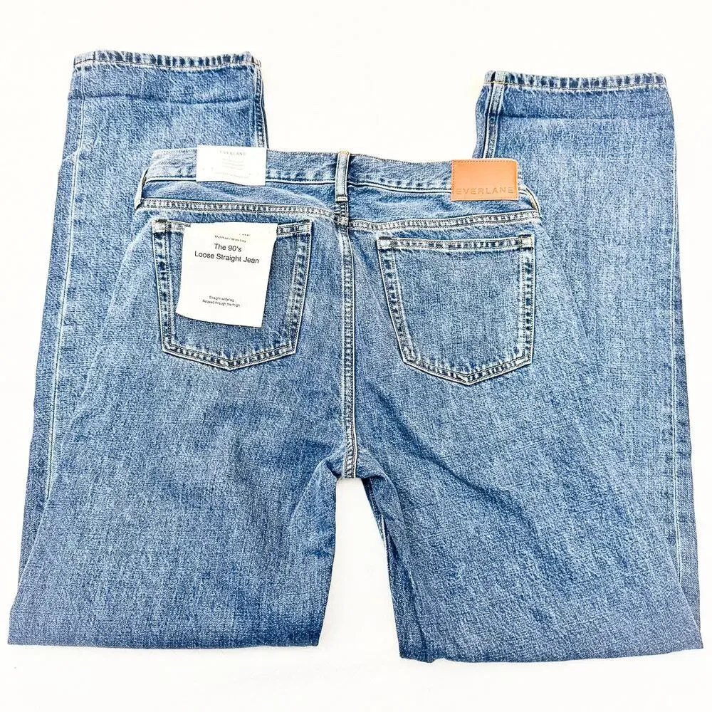Everlane The 90's Loose Straight Jean Mid Rise Wide Leg Denim Jeans Size 29 x 32